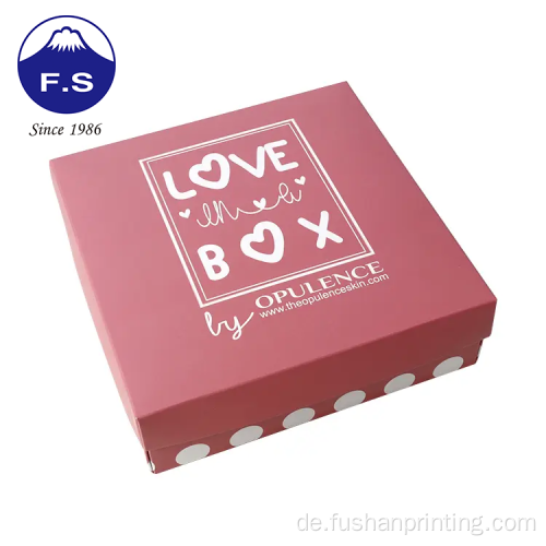 Benutzerdefinierte Druckklappverpackung farbenfrohe rosa Geschenkbox